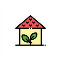 A house with a plant inside it vector