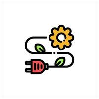 A flower and an electrical plug icon vector