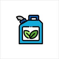 A blue canister with a leaf on it vector