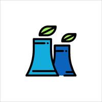 A blue and green chemical flask with leaves on it vector