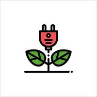 A green plant with a plug on it vector