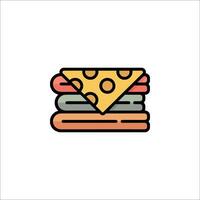A stack of cheese and bread icon vector