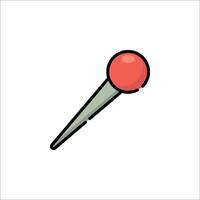 A pin with a red ball on it vector