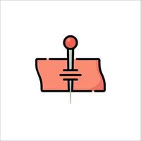 A pin with a red dot on it vector