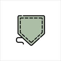 A green pocket with a line on it vector