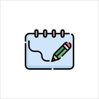 A notebook with a pencil and a pen icon vector