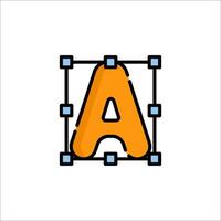 A letter a icon with a square around it vector