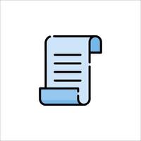 A paper document icon on a white background vector