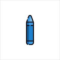 A blue crayon icon on a white background vector