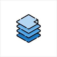 A stack of blue cubes on a white background vector