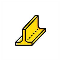 A yellow construction beam icon on a white background vector