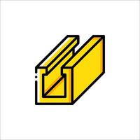 A yellow rectangle with a yellow line on it vector