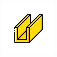 A yellow square piece of wood on a white background vector