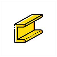 A yellow box with a line on it vector