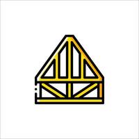 A yellow triangle with a black outline vector