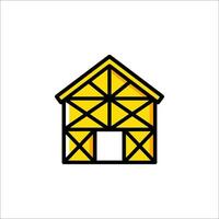 A yellow house icon on a white background vector