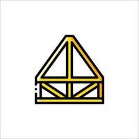 A yellow triangle with a black outline vector