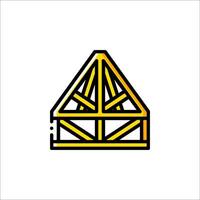 A yellow triangle with a black outline vector