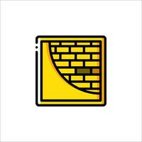 A brick wall with a curve in it vector