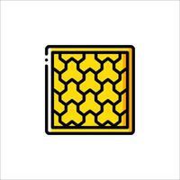 A yellow square with a pattern on it vector