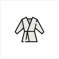A white robe with a black belt on it vector