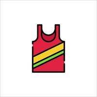 A red tank top with a yellow, green and red stripe vector