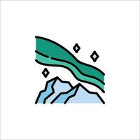 A mountain with a green wave on it vector
