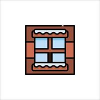 A window with a window sill and a window frame vector