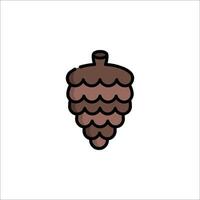 A brown pine cone icon on a white background vector