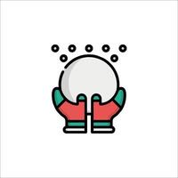 A snow globe icon with gloves and snow vector