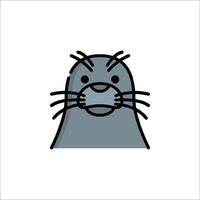 A seal with a black face and a white background vector