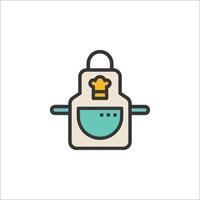 A chef's apron icon on a white background vector