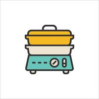 A cooking pot with a lid on top vector
