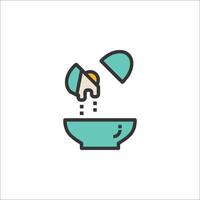 A bowl with food in it and a spoon vector