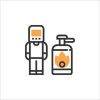 A man with a gas can and a lighter vector