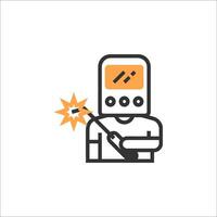 A man with a torch and a knife in his hand vector