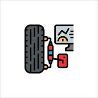 A car tire with a computer and a car vector