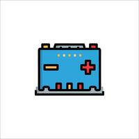 A blue and red battery icon on a white background vector