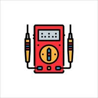 A red and black multimeter icon on a white background vector