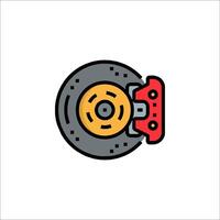 A record player icon with a red and yellow disc vector