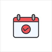 Calendar icon with tick mark on it vector