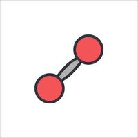 A red and gray barbell icon on a white background vector