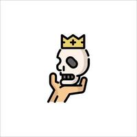 A skull with a crown on its head vector