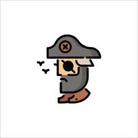 A pirate with a hat and eye patch vector