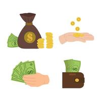 financial icons. A set of colorful flat icons with images of money and financial symbols. A set of icons for business. High quality. illustration vector