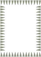 Pine tree forest simple frame. Nature template to write text matter. Tree elements on white background vector