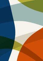 Abstract poster with geometric shapes. Modern liquid boho minimalist art vector