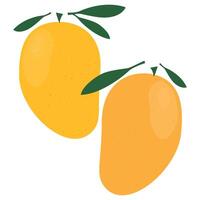 Mango sticker isolated on white background. Simple sweet fruits . Groovy fruits. Doodle style vector