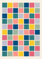abstract geometric rectangle shapes poster. Colorful aesthetic cubism art style vector