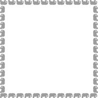 Empty frame of cute safari animals African elephant. Wildlife animal on white background vector